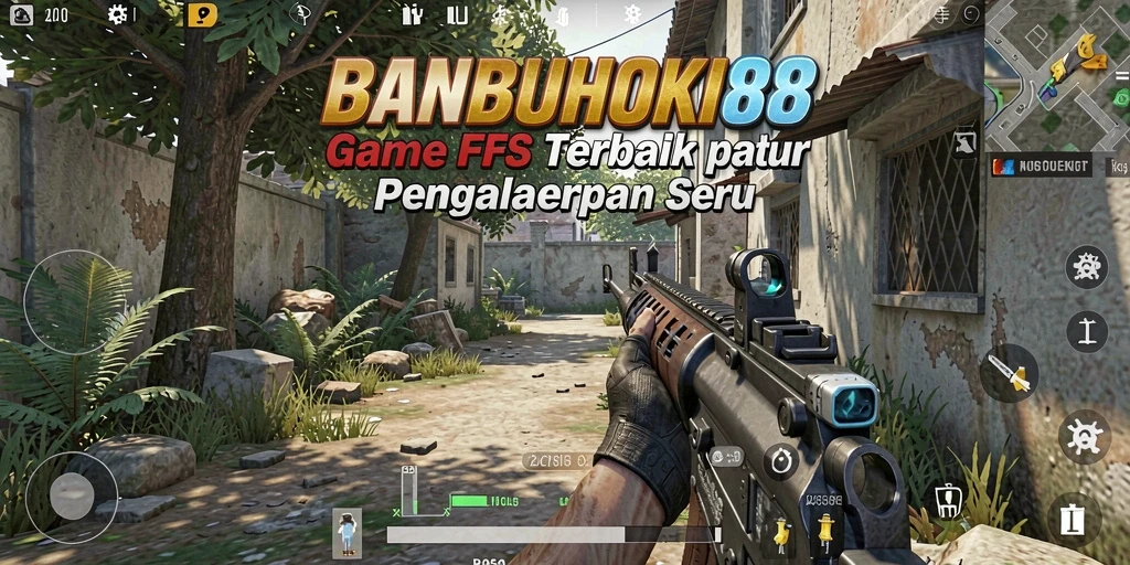 Screenshot gameplay BANBUHOKI88 menampilkan pertempuran FPS yang seru dan mendebarkan.