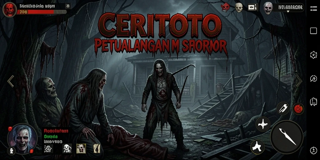 Tangkapan layar gameplay CERITOTO yang mendebarkan dan menyeramkan.