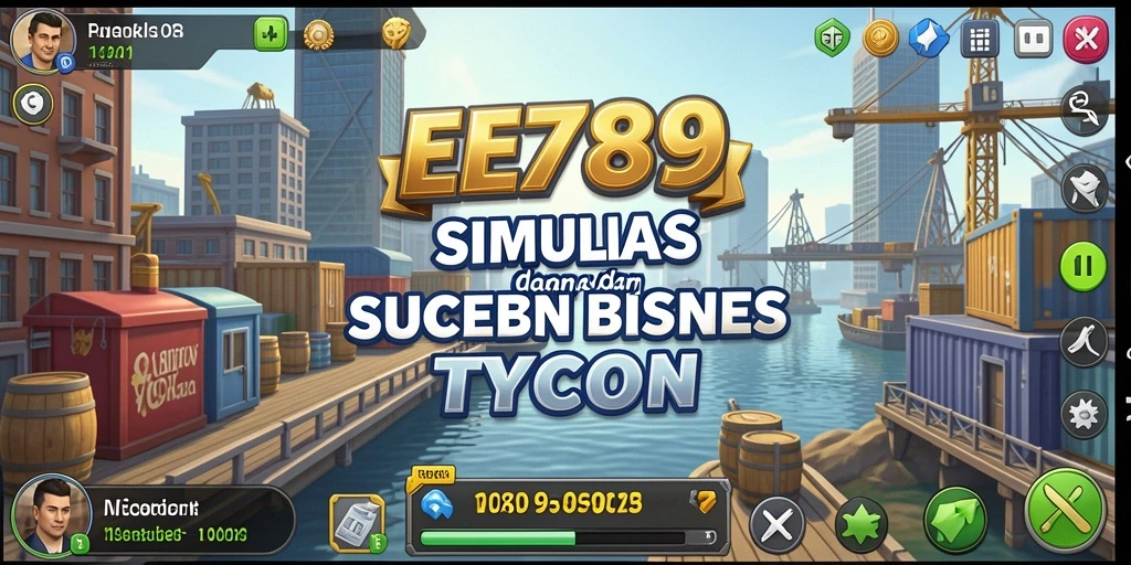 Tampilan gameplay EE789 menampilkan strategi dan manajemen bisnis yang seru.