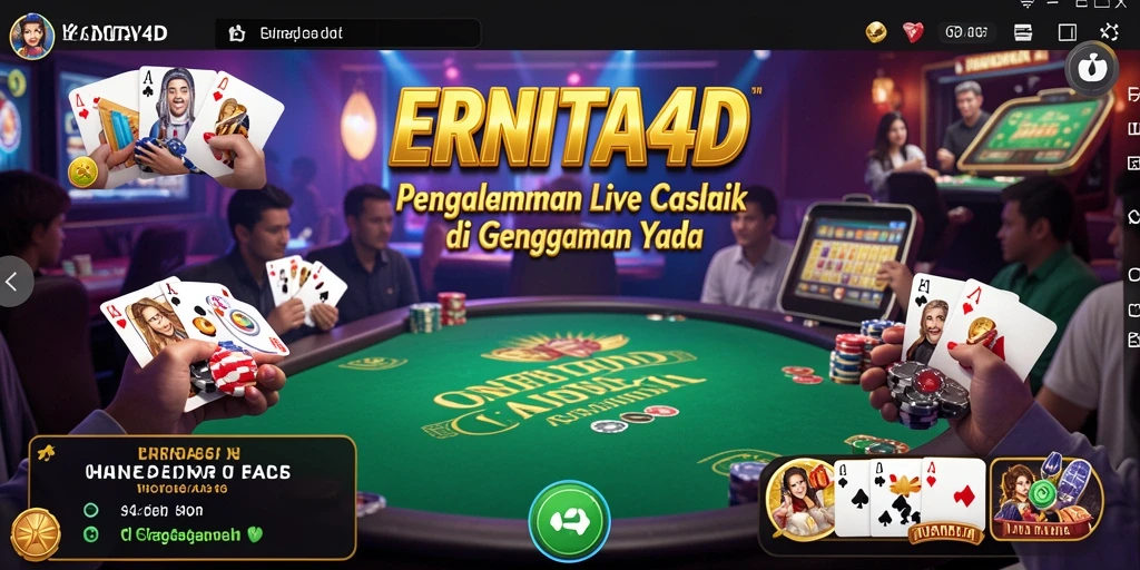 Tampilan gameplay Live Casino yang menghibur dan interaktif di ERNITA4D.