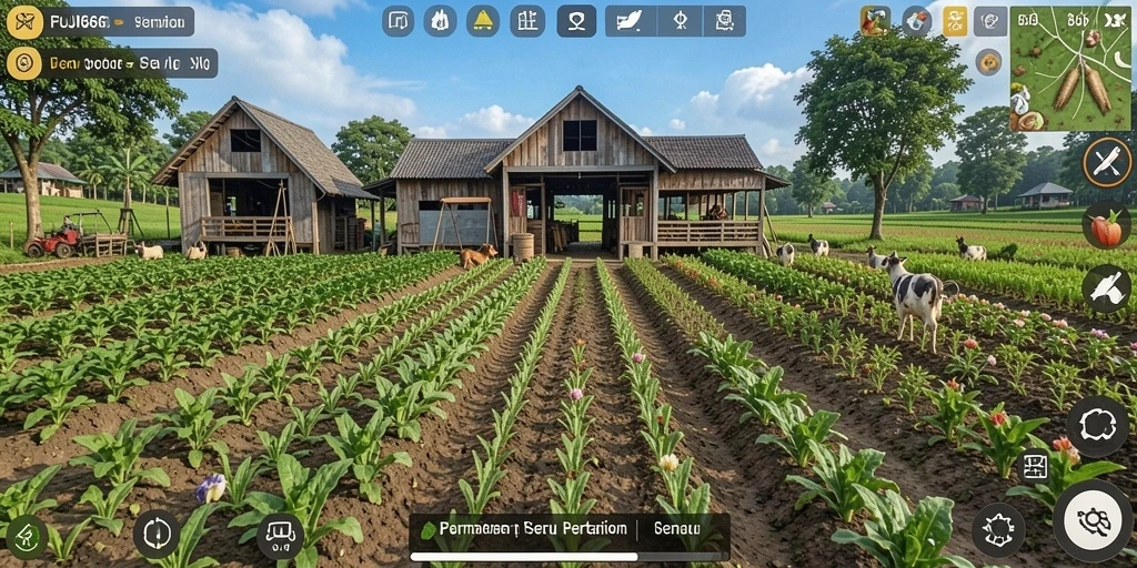 Screenshot utama FUJI66 menampilkan aktivitas seru dalam bercocok tanam.