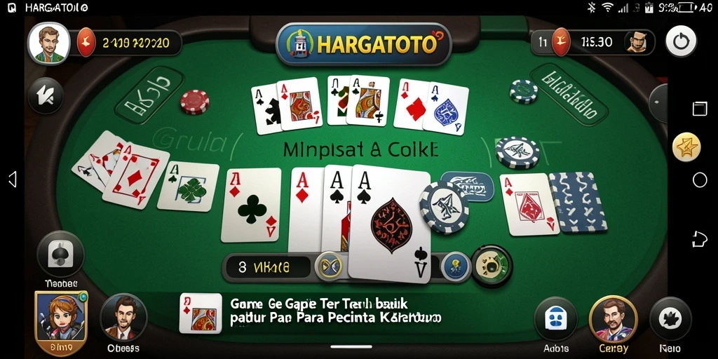 Screenshot HARGATOTO menampilkan gameplay Gaple yang seru dan dinamis.