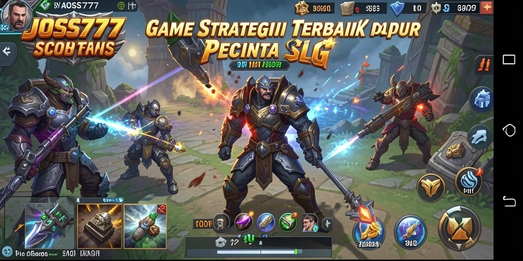 Tangkapan layar dari gameplay menarik JOSS777 yang menampilkan strategi dan pertempuran.