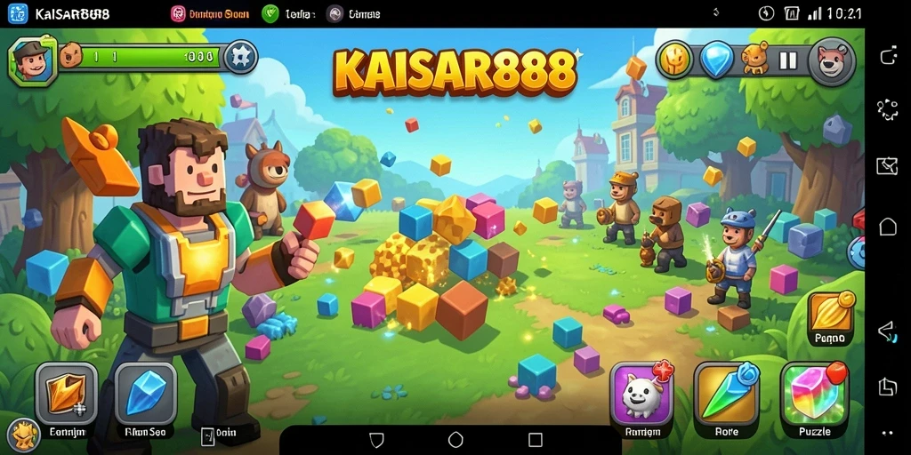 Tampilan gameplay KAISAR888 dengan berbagai teka-teki menarik di layar.