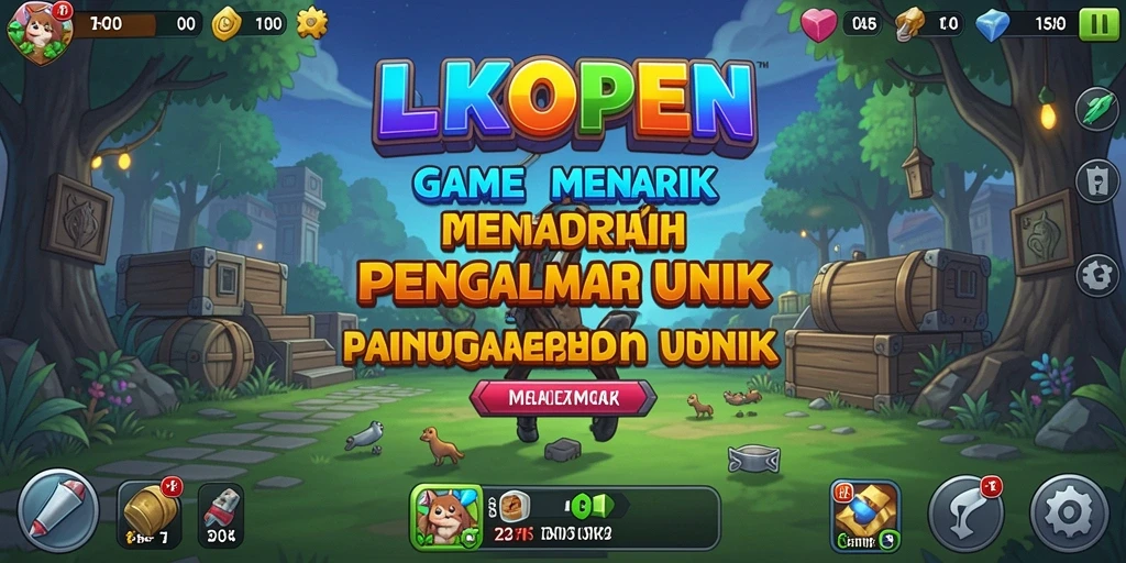 Tampilan screenshot LKOPEN menampilkan karakter yang beraksi dalam gameplay Idle.