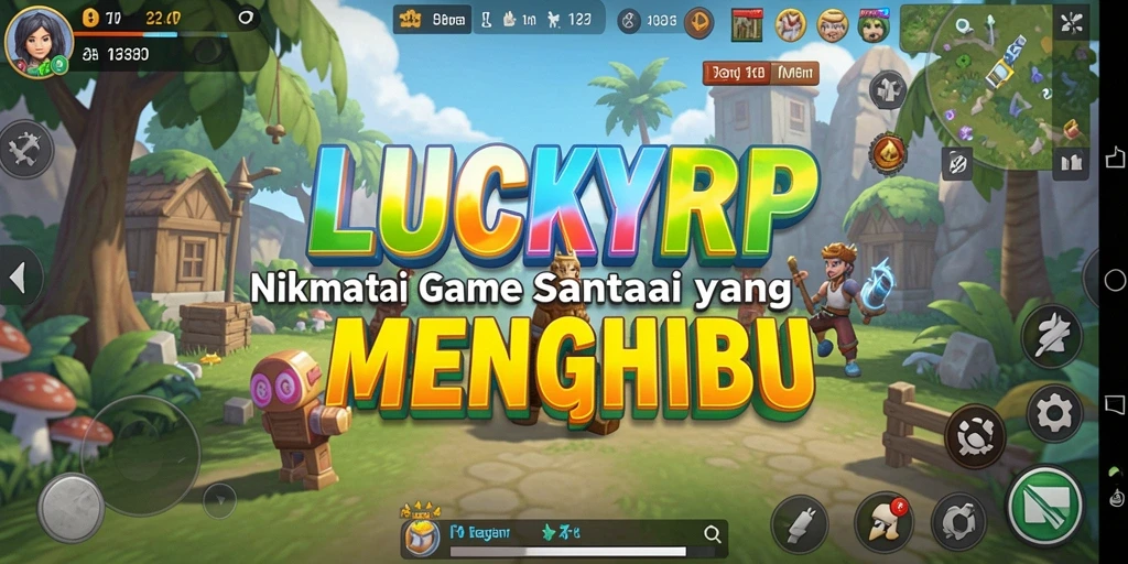 Tampilan gameplay LUCKYRP yang ceria dan menarik.