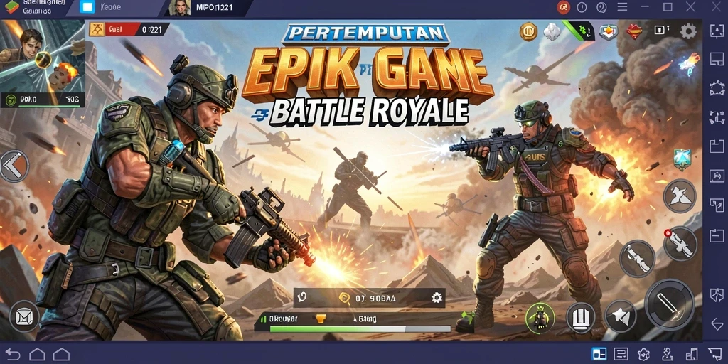 Gameplay seru dan mendebarkan di arena pertarungan Battle Royale.