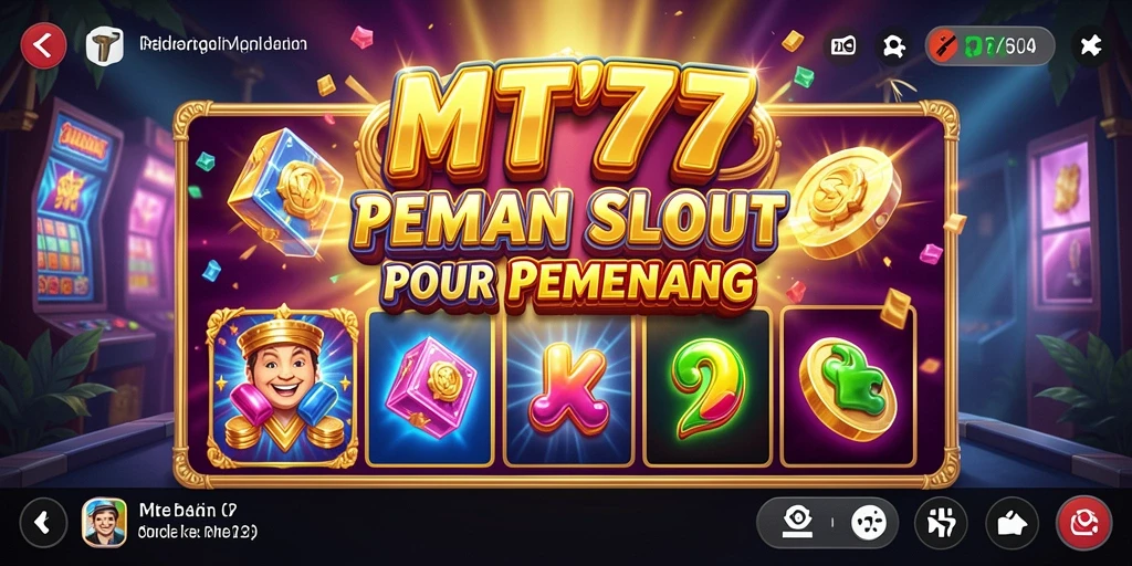 Tampilan gameplay menarik dari MT777 dengan mesin slot yang berwarna-warni.