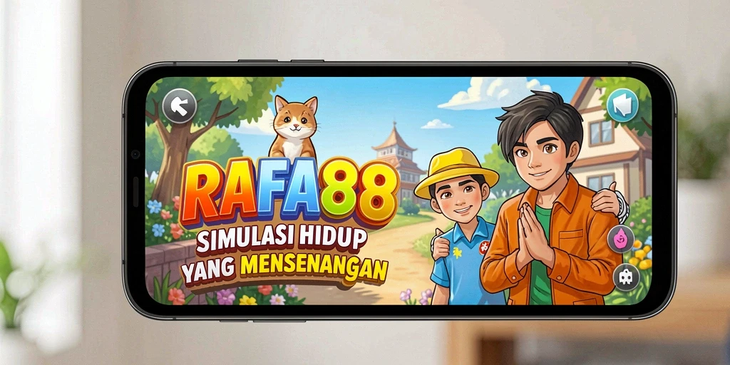 Screenshot utama RAFA88 menampilkan gameplay simulasi kehidupan yang interaktif.