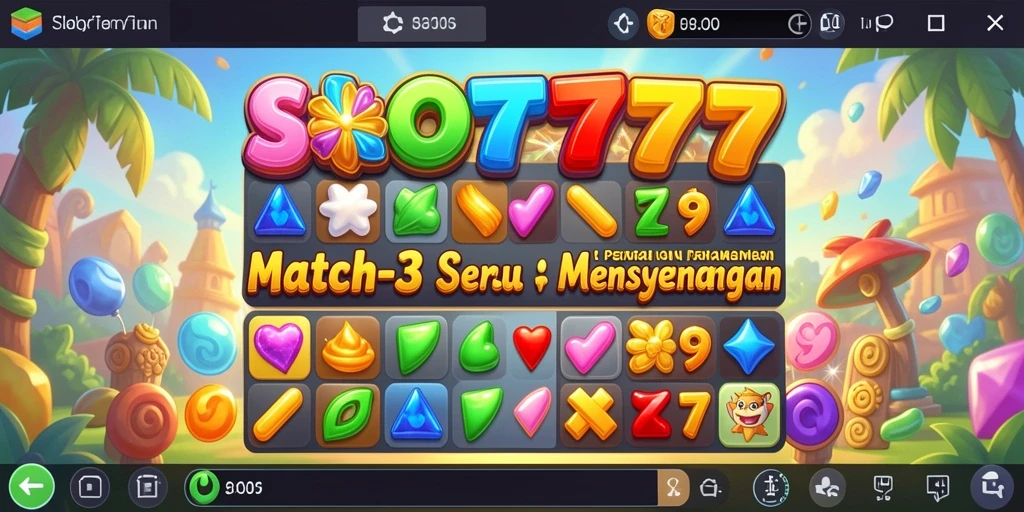 Tampilan gameplay SLOT777 yang penuh warna dan seru.
