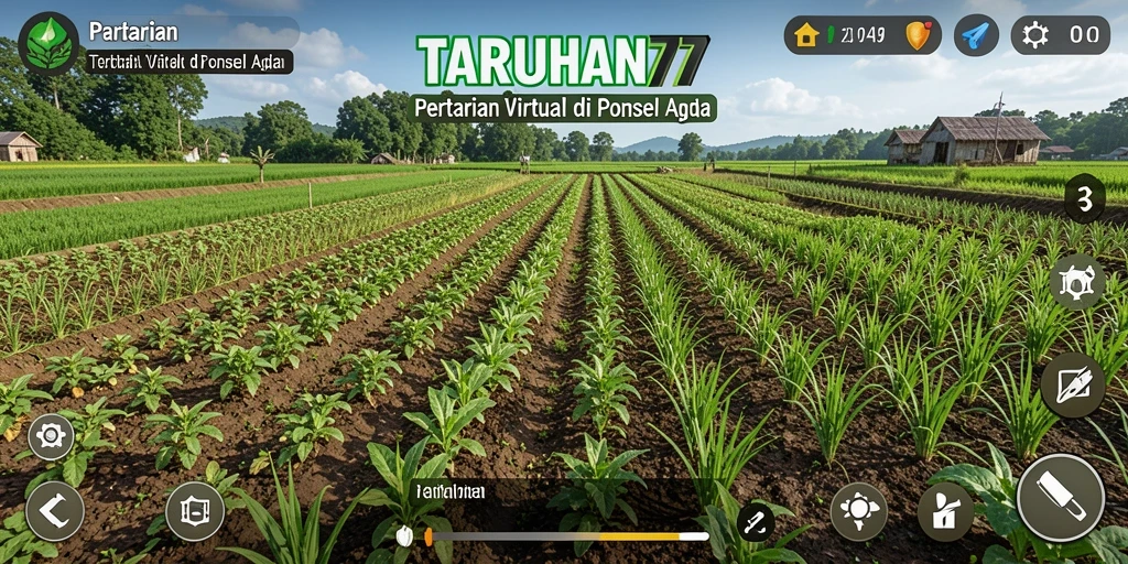 Screenshot gameplay TARUHAN77 menampilkan aktivitas bertani yang seru.