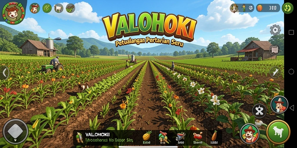 Screenshot VALOHOKI yang menampilkan gameplay bertani yang menyenangkan.