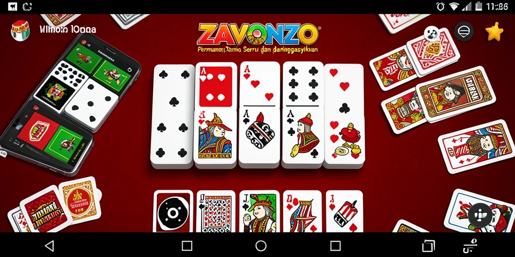 Tampilan seru dari gameplay Domino di ZAVONZO.
