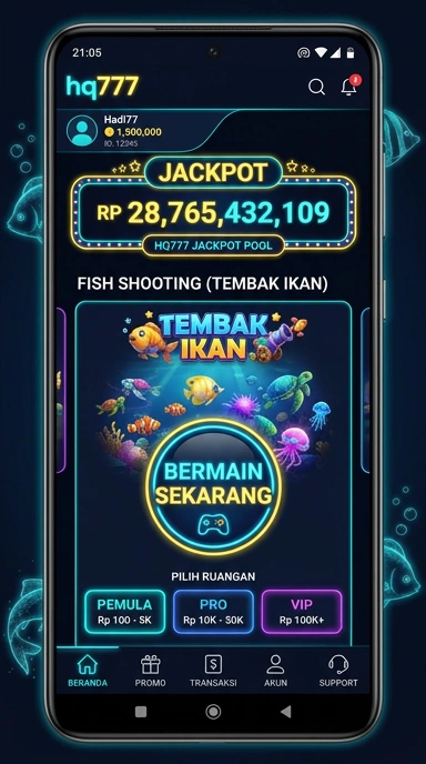 Antarmuka pengguna hq777 yang intuitif dan menarik.